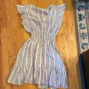 Rails Blue and White Striped  Dress